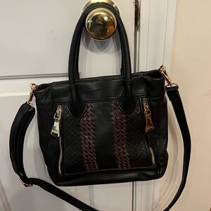 Aimee Kestenberg Black and Burgundy Crossbody Bag
